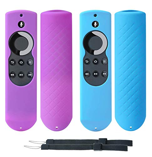 [2 Pack] Silicone Cover Case For 5.9 Inch Tv Firestick/Tv 2017 Edition (2Rd Gen) Compatible With Voice 1St Gen Tv Remote Control (Purple & Blue) #TOP12
