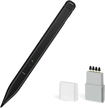 Slim Pen 2 for Microsoft Surface Pro 9/8/7/6/5/4/3/X,Surface Go 3/2/1,Book 3/2/1,Laptop 1-3,Surface Studio 2+/2/1 with 4096 Pressure, Palm Rejection+4 Pack Nib2*Graphite Nibs+2*POM Nibs