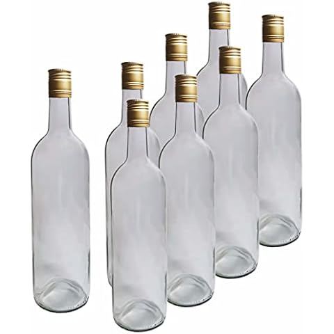 DIAH - Screw Top Glass Wine Bottles & Screw Caps - Bordeaux 0.75L (750ml) for Home Brew Wine Making (16 x Screw Top - Clear Wine Bottle) Cover