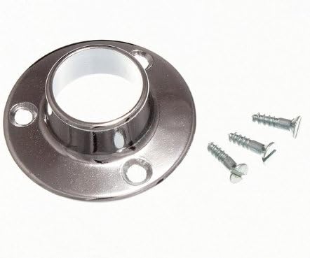 One Stop DIY 100 x WARDROBE ROD RAIL SOCKET BRACKETS 19MM CP CHROME PLATED METAL NEW