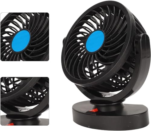 Image of AutoBizarre 12V Electric Car Cooling Fan 360 Rotatable Single Head Air Circulator Fan Manual Rotation Single Speed for All Cars (Black)