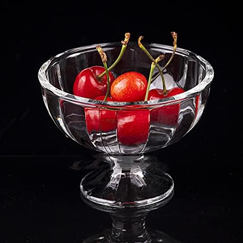 Ice Cream Serving Glass Bowl Crystal Glass Ice Cream Cups Dessert Bowl 300ml Clear Sundae Dessert Appetizer Cocktail Glasses Pudding Dishes Footed Glass Cups for Fruit Salad Soup Mixing Ice-Cream - Image 4
