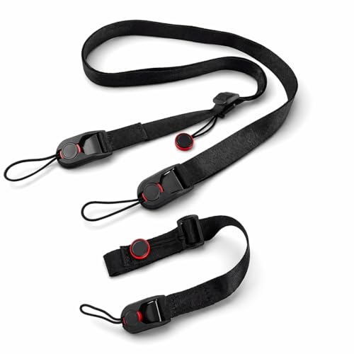 Image of Street27 2PCS Adjustable Nylon Camera Wrist Strap & Neck Lanyard with Quick Release - Universal DSLR Hand Strap for Sony, Nikon, Fujifilm & Mirrorless Cameras