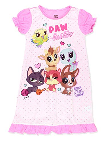 Littlest Pet Shop Lps Girl's Short Sleeve Nightgown Pajamas (10, White/Pink) #TOP2