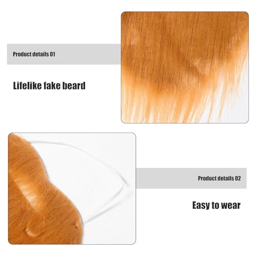 TOPBATHY 2 Pièces Maquillage de Barbe Réaliste Marron pour Hommes, Bande – vue 8