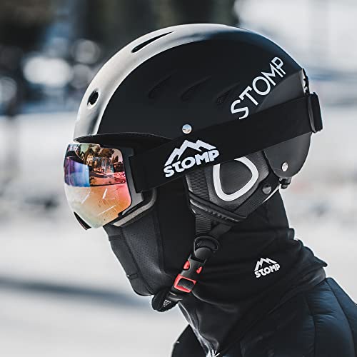 Stomp Ski & Snowboarding Snow Sports Helmet With Build-In Pocket In Ear Pads For Wireless Drop-In Headphone (Matte Black, Large) #TOP3