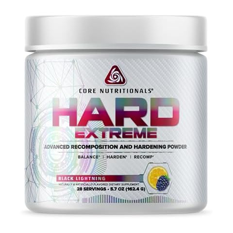 Core Nutritionals Platinum Hard Advanced Recomposition and Hardening Agent, Reduces Cortisol Levels and Regulates Healthy Estrogen Production 28 Servings (Black Lightning) Cover