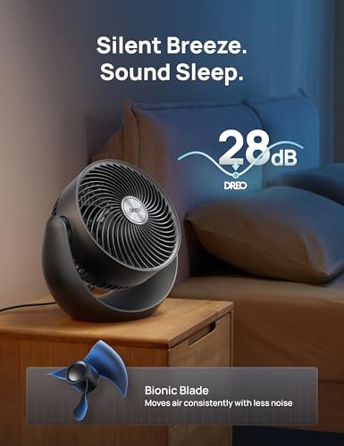 image for Dreo Fan for Bedroom, Table Air Circulator for Whole Room, 11 Inch, 40