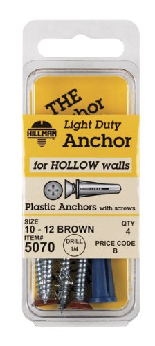 Hillman Plastic Anchors With Screws Size 10 - 12 X 1 