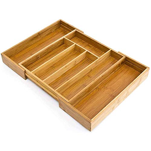 BAKAJI Drawer Cutlery Tray 33.5 x 29 x 5 cm Bamboo Naturale - Image 3