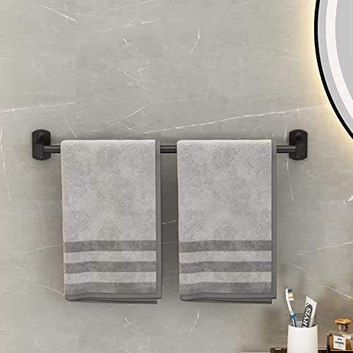 Porte-serviettes mural noir mat 40 cm pour salle de bain - 3