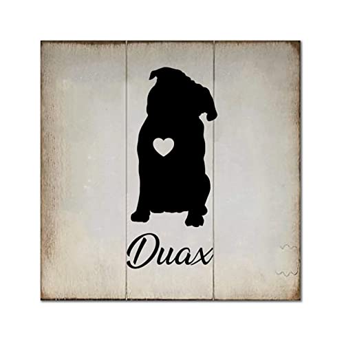 Plaque bois Collie cœur déco murale artisanale raffinée