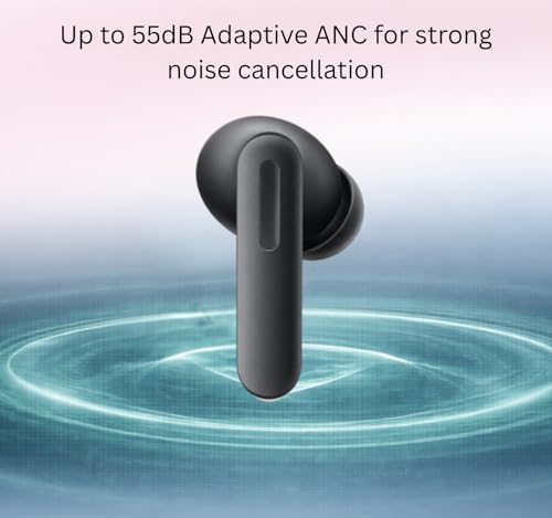 Image of Bluetooth Buds 4 for Oneplus with Dual Drivers & Dual DAC Audio, 50dB Active Noise Cancellation, Hi-Fi Sound Quality, Clear Voice Calls, Stable Low Latency Connection (Black)