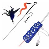 Pet Fit For Life Rechargeable Pet-Safe LED Chaser for Cats and Cat Wand Toy - Combination Cat Teaser