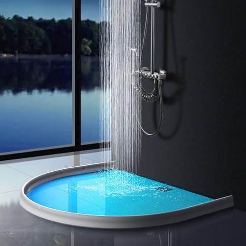 Shophubio Tapón de agua de silicona para ducha, barrera antideslizante flexible de 100 cm para separación seca y húmeda en baños y cocinas, sello impermeable duradero