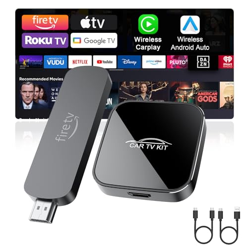 Car TV Mate Pro 3 en 1 con CarPlay inalámbrico y adaptador automático Android, adaptador multimedia HDMl mejorado para convertidor de TV Stick, adaptador HDMI Carplay fundido de vídeo/juego a tu coche