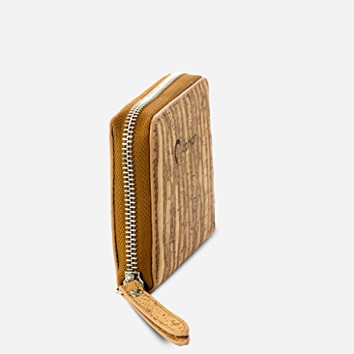 Image of Corkor Small Wallet Women RFID Blocking Cards Coin Pocket Vegan Gift Cork Clutch Zebra
