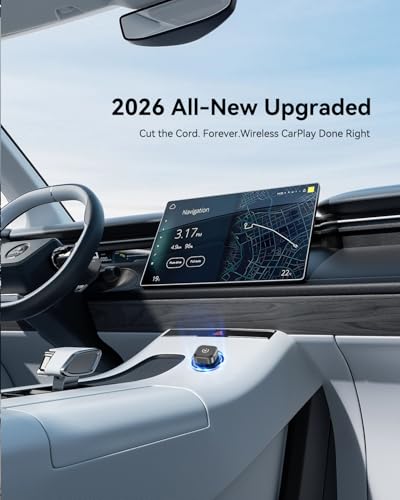 Spedal 2026 2-in-1 Wireless CarPlay & Android Auto Adapter, Ultra Mini Dongle Converts Wired to Wireless, WiFi 6 & Bluetooth 5.4, Plug & Play Stick for Cars with Factory Wired System, Low Latency - view 2