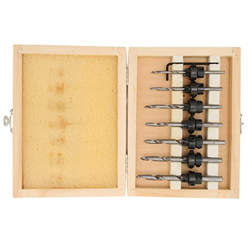 Countersink Drill Bit Set for Wood Counter Sink Bit 7Pcs Countersink Drill Bits Set Woodworking Drilling Tools Carpentry Reamer and 1Pc Hex Wrench - Image 4