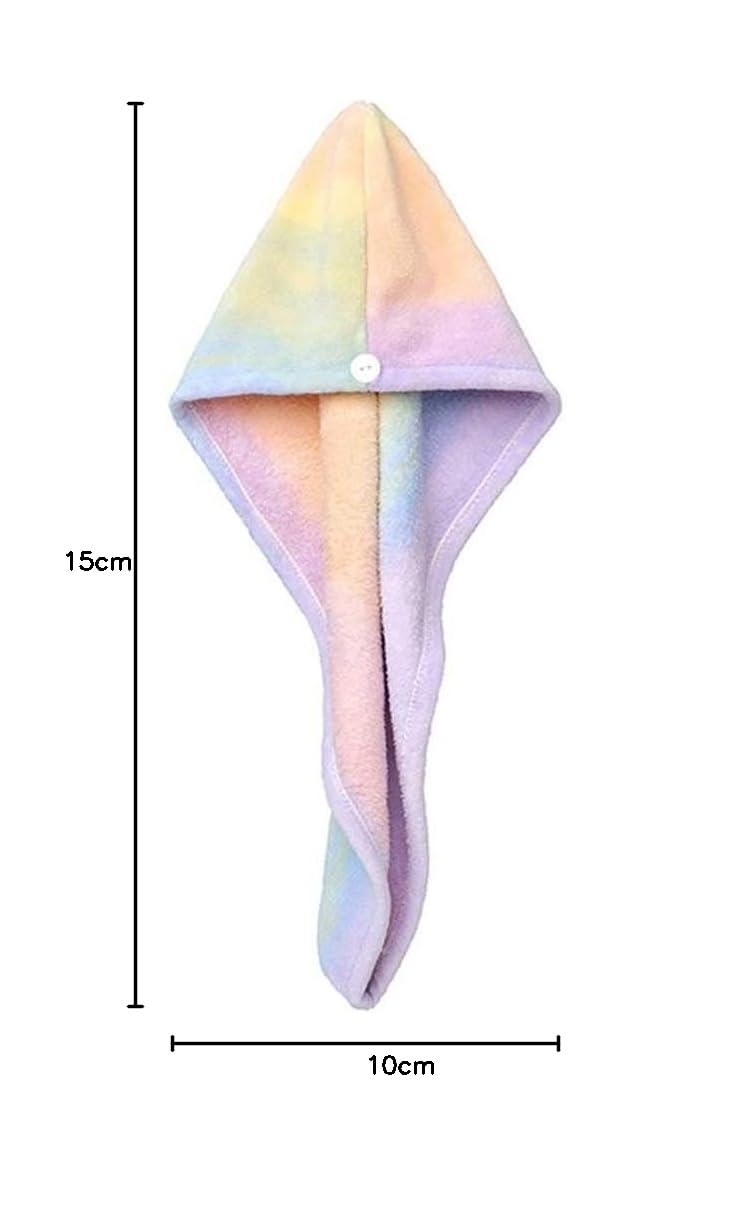 Mikrofaser-Haartuch, Dusche Haar Trocknen Hut Kappe Wrap Handtuch Multicolor Quick Dry Turban(2 Pcs Pack)