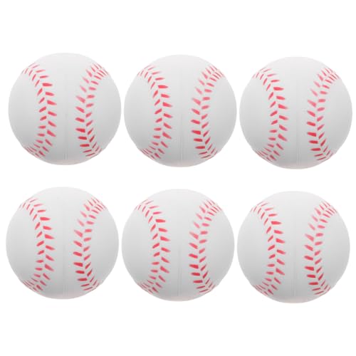 OSOLADY 6pcs PU Soft Baseballs for Training Indoor Practice Balls for Beginners Impact Resistant for Youth Sports Training