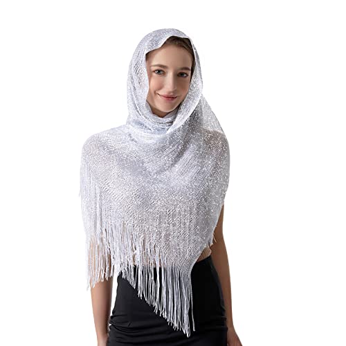 vimate Sparkling Metallic Shawls and Wraps for Bridal Weddings/Evening Party/Formal Dresses (With Free Shawl Buckle)2