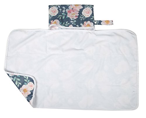 Image of Sigzagor Baby Diaper Changing Mat Pad Portable Foldable Washable Compact Travel Nappy Waterproof Play Mat 30inx18.5in for Girls (Flowers)