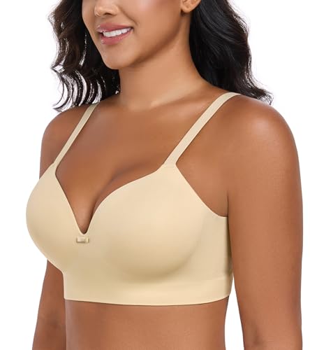 DotVol Women's Wirefree Full Coverage Comfortable Plus Size Everyday T-Shirt Bra2