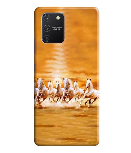 Image of Horse Running Painting Printed Hard Back Case Cover Compatible for Samsung Galaxy S10 Lite (Multicolor) - D1667