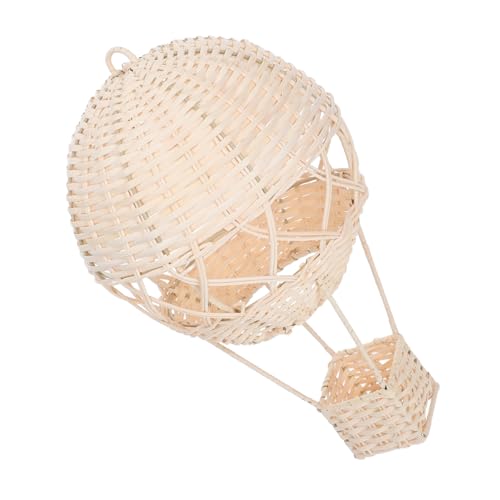 Cabilock Unique Hot Air Balloon Lampshade Wicker Wall Decor Natural Wicker Lampshade Kids' Room Decorative Basket