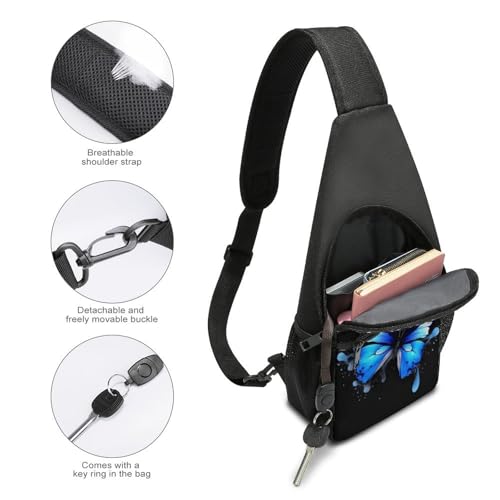 Bolso bandolera casual azul para senderismo y viaje miniatura 4
