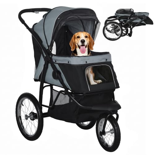 PawHut Hundewagen Klappbar für Hunde Katzen bis 20 kg Buggy Grau