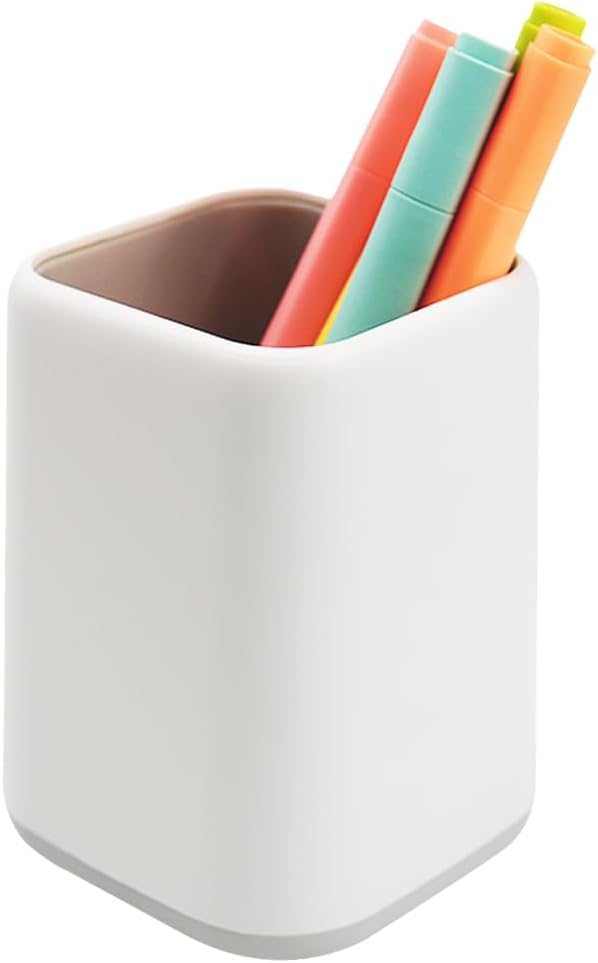 Pen Holder Stand for Desk, Scandinavian Design Desk Organizer Makeup Brush Holder for School, Home, Office (Gray)