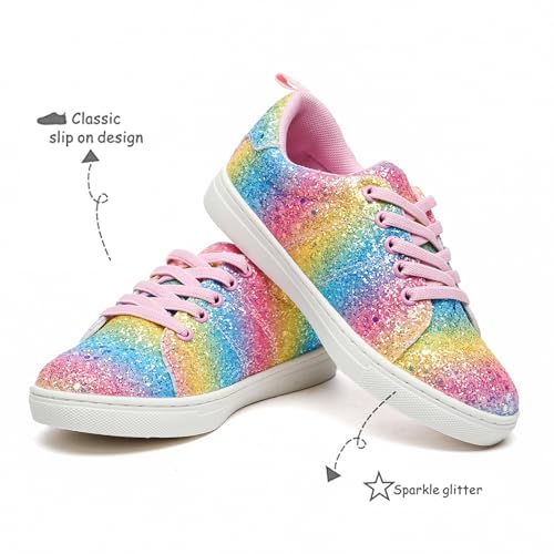 Bernal Girls & Boys Sparkle Glitter Sneakers Toddler/Little Kid/Big Kid Non-Slip Slip On School Low Top Walking Shoes thumb #1