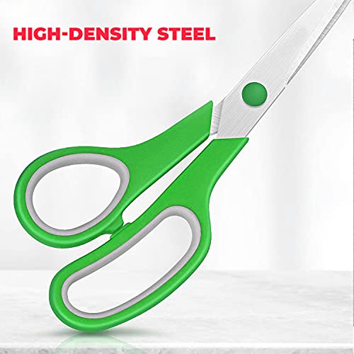 Zekpro 3 Pack Scissors 8" Craft Scissors All Purpose, Heavy Duty Sharp Blade Shears Sewing Scissor For Office, Fabric And School Supplies Left - Right Handed #TOP5