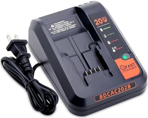 BDCAC202B 2.0A Charger Replacement Compatible with Black and Decker 20V Lithium Battery Charger Compatible with Black & Decker 12V MAX and 20V MAX Battery LBXR20 LBXR2020 LBX4020 LBX20 LBD1520S