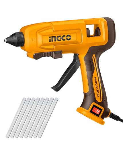 Image of INGCO 45W Corded Portable Hot Melt Glue Gun, 20-30g / min, Electric Glue Gun with 8Pcs Glue Sticks