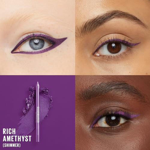 Image of Maybelline TattooStudio Long-Lasting Sharpenable Eyeliner Pencil, Glide on Smooth Gel Pigments with 36 Hour Wear, Waterproof, Rich Amethyst, 1 Count