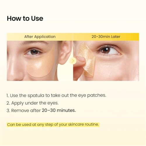 Image of BIODANCE Vita Niacinamide Eye Patches, Dark Circles & Dull Spot Patches for Face, Under Eye Mask for Uneven Skin Tone, Travel Essentials & Self Care Gifts for Women, Korean Skin Care (60 Count)