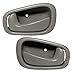 Interior Front/Rear Driver & Passenger Door Handle Set - Compatible with 1998-2002 Toyota Corolla - Light Gray (Charcoal), Plastic - OEM 69206-02050-GRAY, 69205-02050-GRAY, 80374