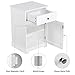 YAHEETECH 2pcs Wood Nightstands, End Tables with Storage Cabinet and Drawer, Height Adjustable Shelf, White