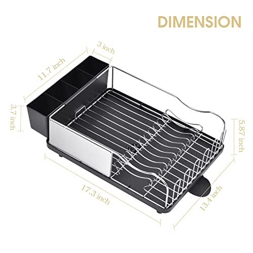 Toolf Dish Rack,304 Stainless Steel Dish Drying Rack For Kitchen Counter, Dish Drainer For Large Capacity,Black… #TOP5