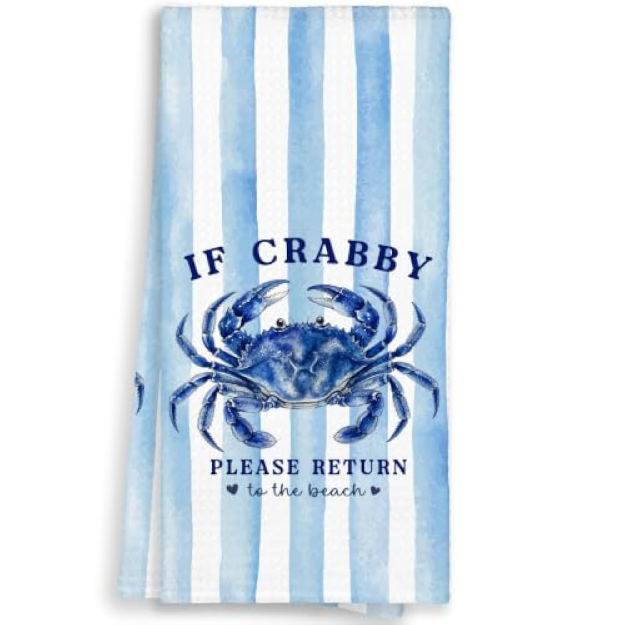 Blue Crab Kitchen Dish Hand Towels, Coastal Decor Gift