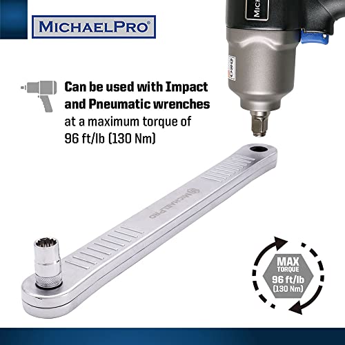 MichaelPro Extension Wrench, 13.4 in Length, 3/8 in Square Drive, Heavy Duty Steel Construction, Aluminum Casing, Chain-Driven Mechanism by MichaelPro - Image 3