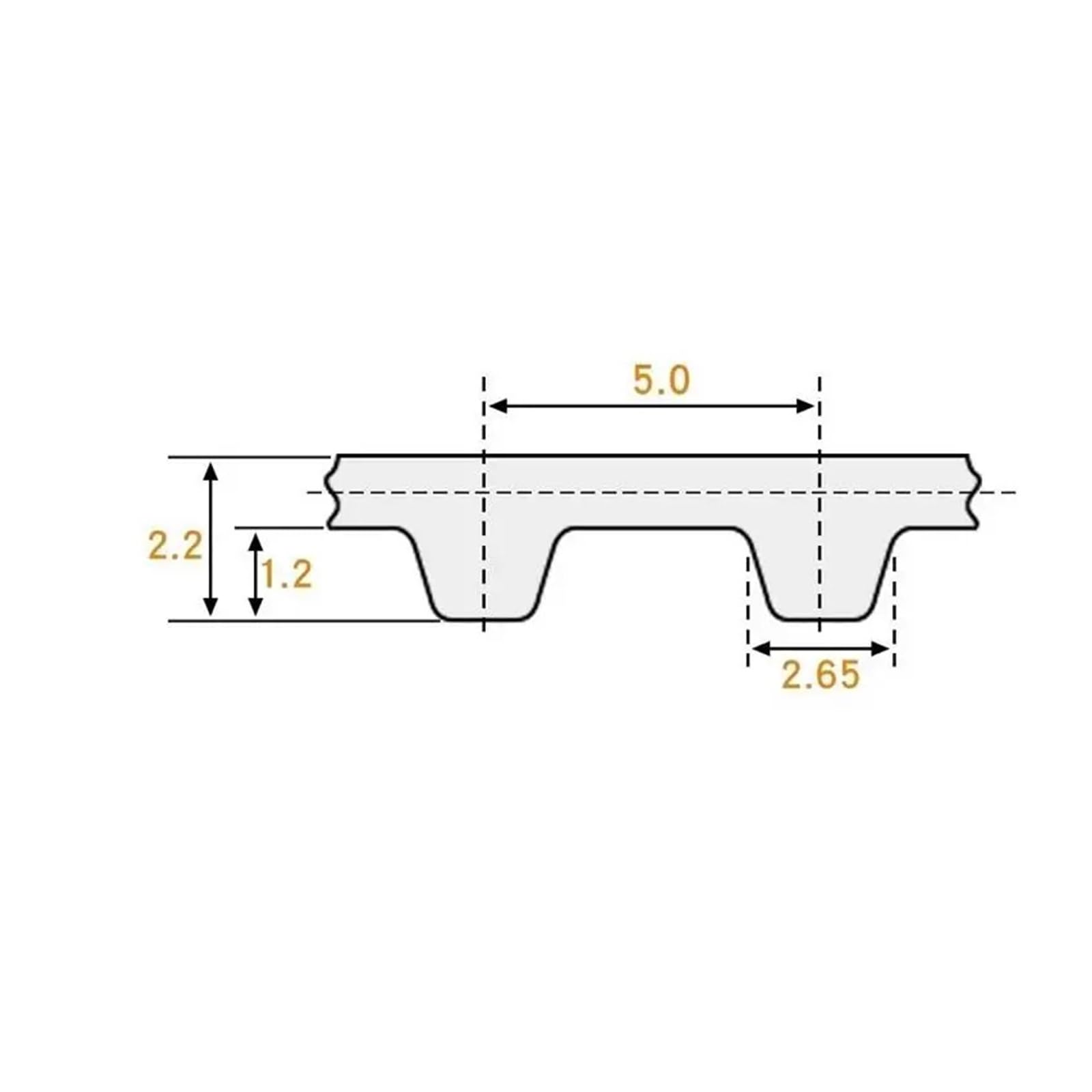 Correa de distribución de PU de bucle cerrado con alambre de acero T5 545, longitud 545 mm, ancho 12 mm, 10 mm, 35 mm, 109 dientes, 1 unidad(Width 18mm)