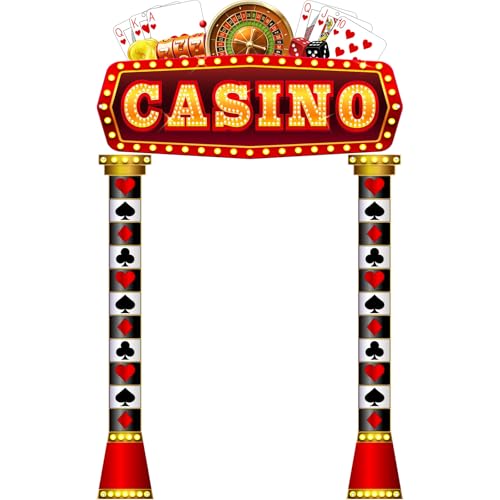 Image of Peryiter 3 Pcs Casino Movie Night Porch Sign Banner Movie Casino Theme Party Decorations VIP Door Entrance Banner Movie Theater Welcome Porch Sign Red Carpet Party Decoration (Casino Night)