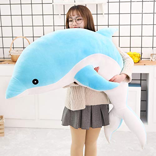 Kawaii Big Dolphin Peluche Giocattoli Bella Delfino Cuscino Peluche Bambole Animali Di Peluche Ragazze Sonno Abbraccio Cuscino per Ragazze Regalo Di Compleanno 140cm Grigio