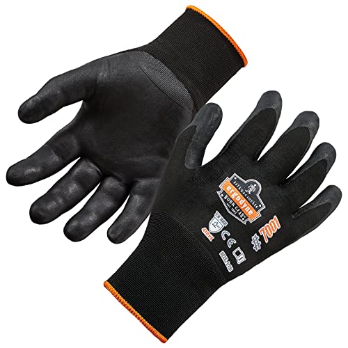 Nitrile Coated Work Gloves, High Dexterity, Ergodyne Proflex 7001,Black, Large (Pack Of 1) #TOP9