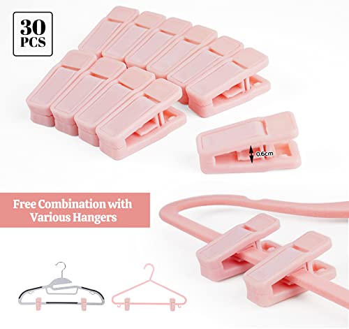 HOUISM Baby Hangers Velvet Pink with 30 Finger Clips - Image 2