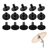 Nevoluxer 15 Stück Beckenhüllen, Hochwertige Kunststoff-Filz-Ersatzteile für Trommelbeckenständer, Schlagzeug-Regal, Percussion-Instrument-Zubehör mit Hi-Hat-Becher-Funktion